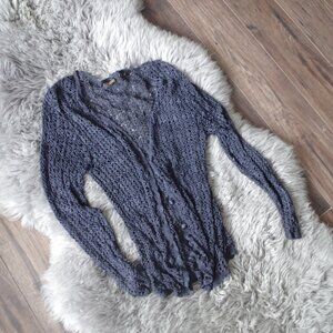 Crocheted Lace Cardigan Navy Blue  By Paris Cope